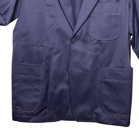 Uniqlo U Blazer Women's XS Navy Blue Wool Blend Workwear Utility Jacket Pockets - Picture 8 of 10